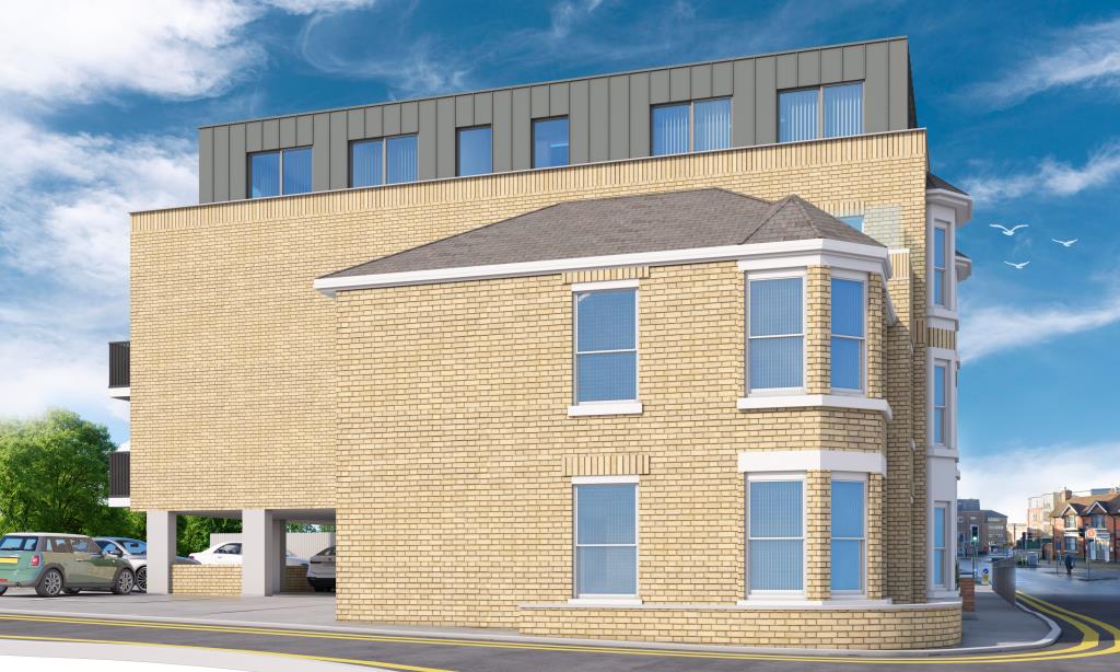 Lot: 127 - FORMER OFFICE WITH PLANNING FOR NINE FLATS - Proposed Left Side Elevation